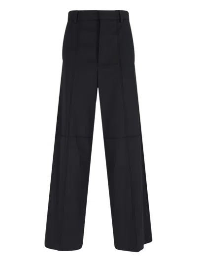 Mm6 Maison Margiela Mm6 By Maison Margiela Wide-leg Black Wool Blend Trousers