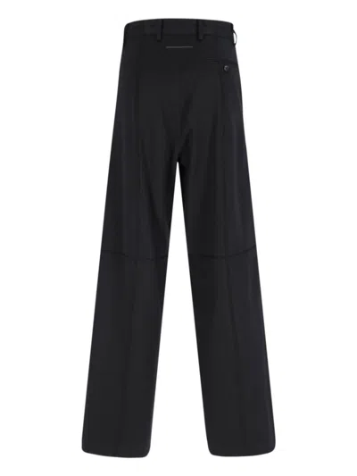Mm6 Maison Margiela Mm6 By Maison Margiela Wide-leg Black Wool Blend Trousers