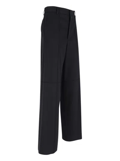 Mm6 Maison Margiela Mm6 By Maison Margiela Wide-leg Black Wool Blend Trousers