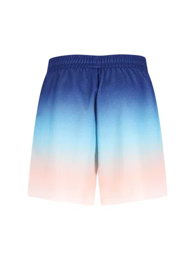 Casablanca Gradient Monogram Shorts With Elasticized Waistband In Blue