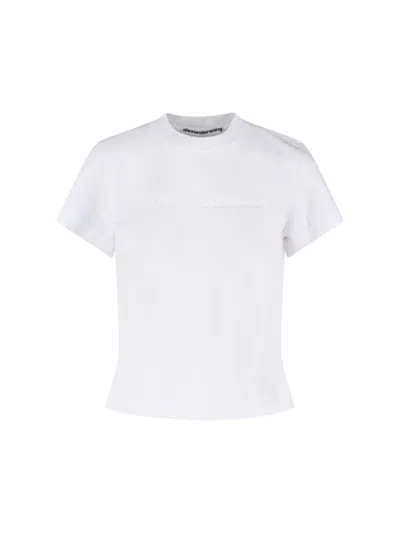 Alexander Wang Cotton Shrunken Logo T-shirt In White