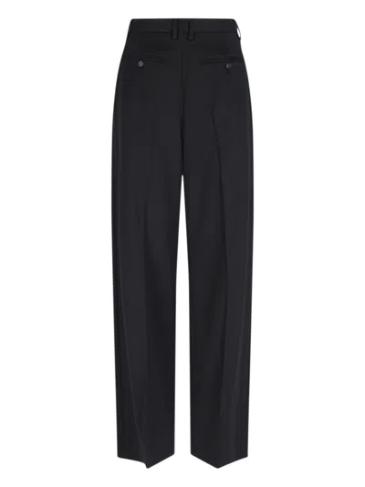 Mm6 Maison Margiela Mm6 By Maison Margiela High-waisted Black Tailored Pants With Wide-leg Silhouette