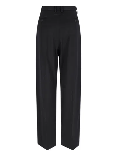 Mm6 Maison Margiela Mm6 By Maison Margiela High-waisted Black Tailored Pants With Wide-leg Silhouette