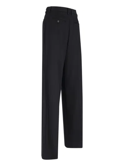 Mm6 Maison Margiela Mm6 By Maison Margiela High-waisted Black Tailored Pants With Wide-leg Silhouette