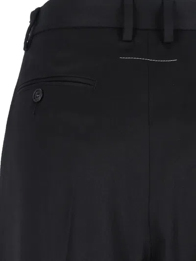 Mm6 Maison Margiela Mm6 By Maison Margiela High-waisted Black Tailored Pants With Wide-leg Silhouette