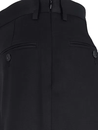 Mm6 Maison Margiela Mm6 By Maison Margiela High-waisted Black Tailored Pants With Wide-leg Silhouette
