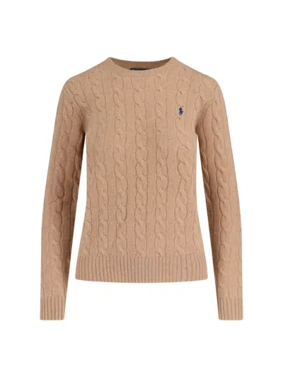 Polo Ralph Lauren Cable-knit Cashmere Blend Sweater With Logo Embroidery In Multi