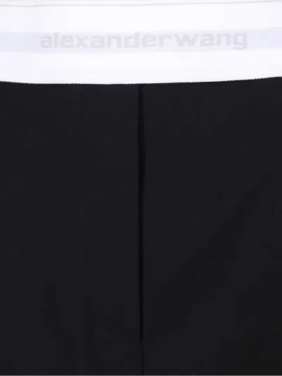 Alexander Wang High-waisted Black Wool Shorts With Elastic Waist