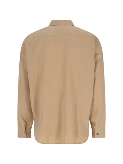 Sunflower Beige Button-up Shirt With Chest Pocket In Nude