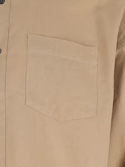 Sunflower Beige Button-up Shirt With Chest Pocket In Nude