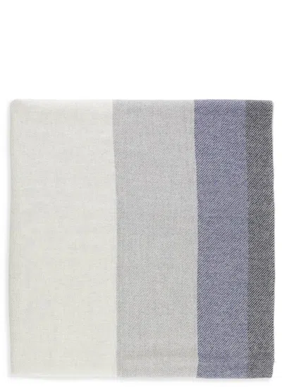 Brunello Cucinelli Check Print Wool And Cashmere Blend Scarf