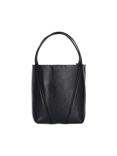 Chloé Structured Pebbled Shoulder Bag With Gold-tone Charm
