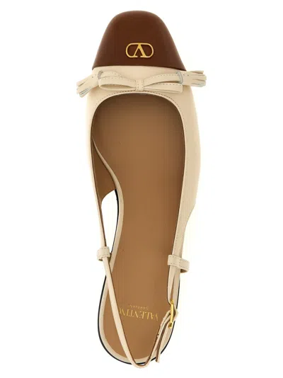 Valentino Valet Du Roi Leather Slingback Ballerina Flat In Nude