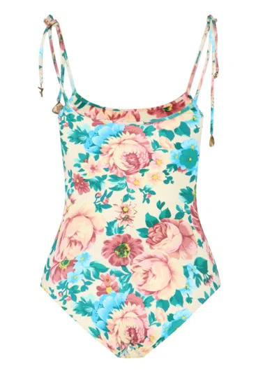 Chloé Floral Print One-piece Swimsuit With Adjustable Straps
