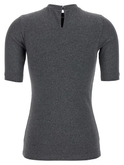 Brunello Cucinelli Monile Ribbed T-shirt In Gray