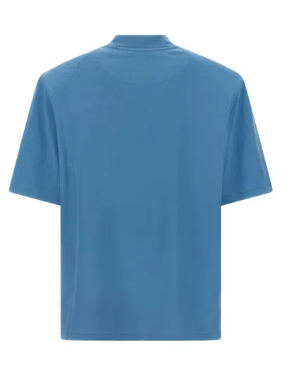 Attico Maxi Shoulder Strap T-shirt Light Blue In Blue