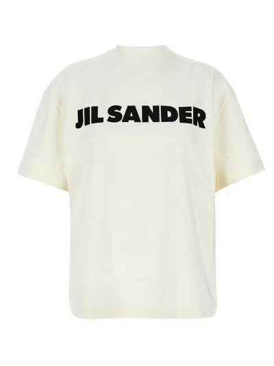 Jil Sander Logo Print T-shirt In White
