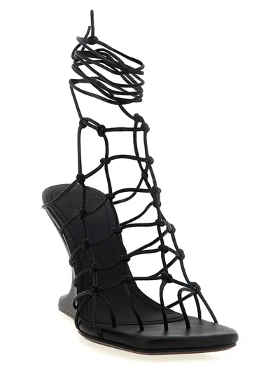 Rick Owens 80mm Web Cantilever Leather Sandals