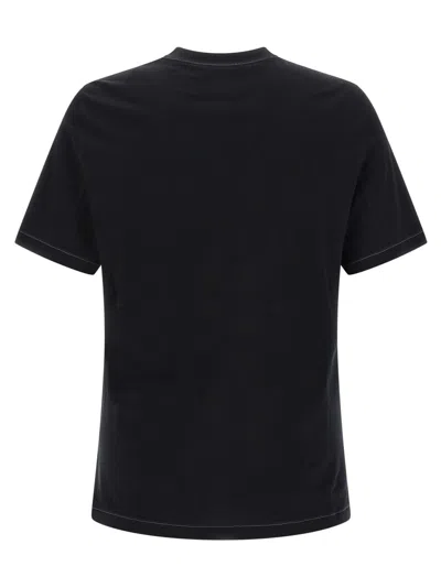 Brunello Cucinelli Logo Crew Neck Cotton T-shirt With Contrast Trim In Black