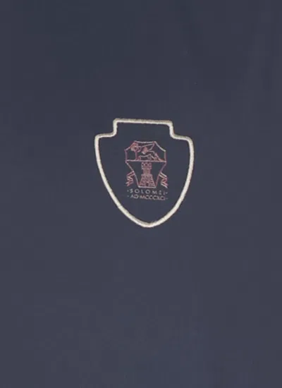 Brunello Cucinelli Sporty Blue Sleeveless Jacket With Contrasting Logo In Blue