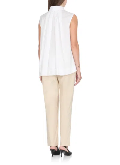 Peserico Sleek Trapezoid Polo Shirt With Masculine Collar In White