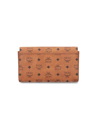 Mcm "tracy" Medium Shoulder Bag "visetos" Brown