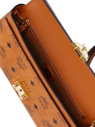 Mcm "tracy" Medium Shoulder Bag "visetos" Brown