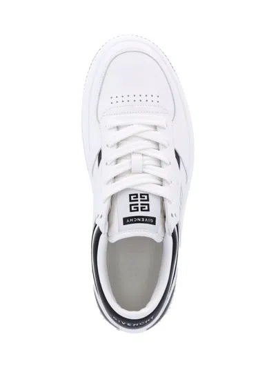 Givenchy White Leather Sneakers With Distinctive Logo In White