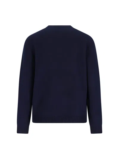 Apc A.p.c. 'edward' Sweater With Logo Inlay In Blue