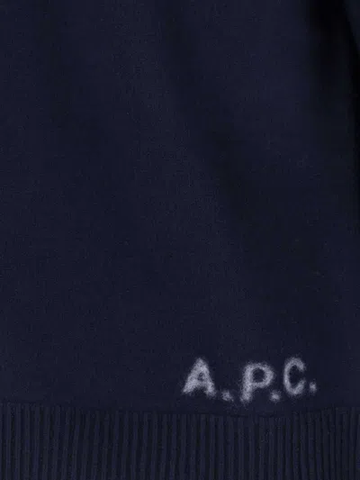 Apc A.p.c. 'edward' Sweater With Logo Inlay In Blue