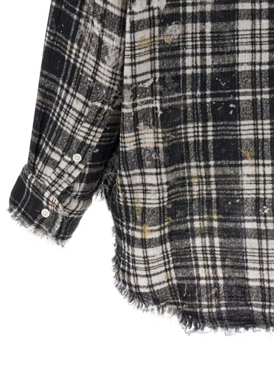 R13 Fringed Oversized Cotton Shirt In Black