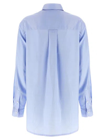 Brioni Light Blue Sea Island Cotton Shirt In Blue