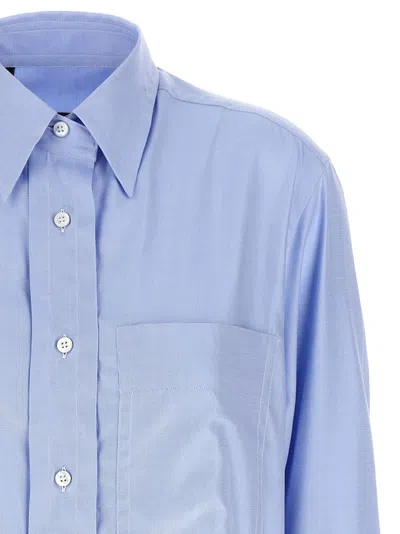 Brioni Light Blue Sea Island Cotton Shirt In Blue