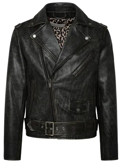 Golden Goose Golden Biker Jacket In Black