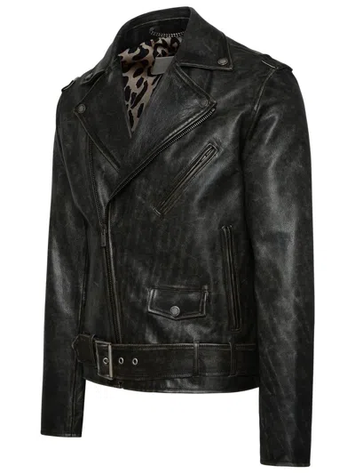 Golden Goose Golden Biker Jacket In Black
