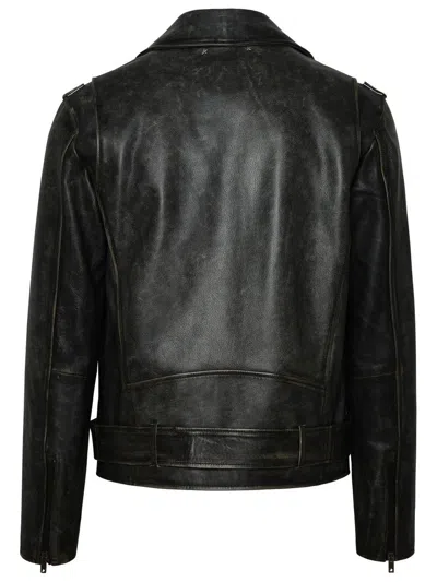 Golden Goose Golden Biker Jacket In Black