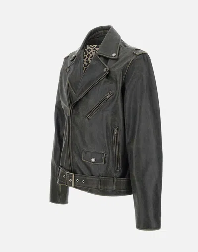 Golden Goose Golden Biker Jacket In Black