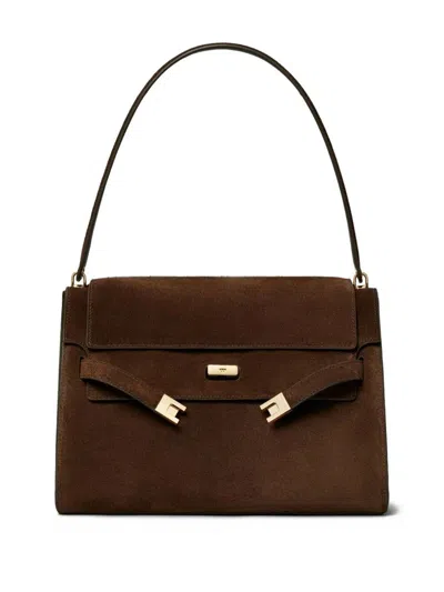 Tory Burch "lee Radziwill Suede Large" Shoulder Bag Bags