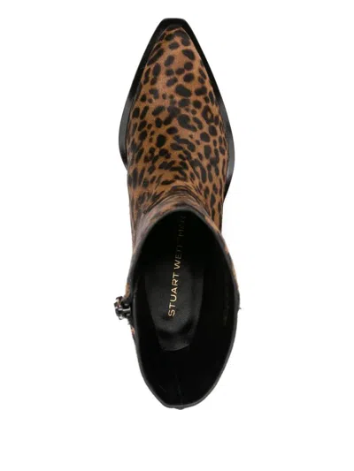 Stuart Weitzman 60mm Leopard-print Boots In Brown