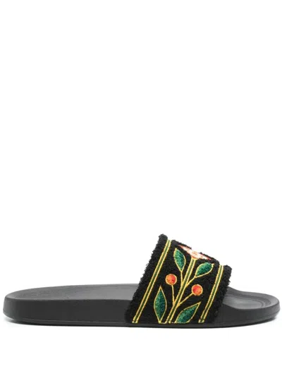 Casablanca Embroidered "terry" Slider Shoes