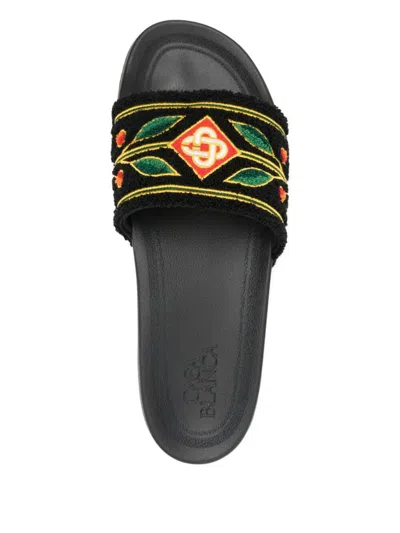 Casablanca Embroidered "terry" Slider Shoes