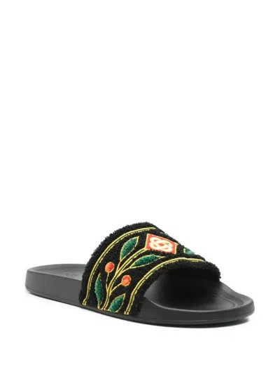 Casablanca Embroidered "terry" Slider Shoes