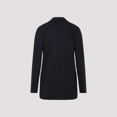 Prada Wool Jacket Notched Collar In Blue