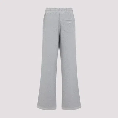Prada Cotton Fleece Jogging Pants In Gray