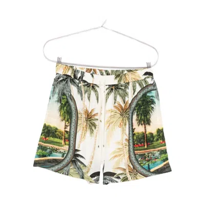 Amiri Paradise Straight-leg Printed Satin Drawstring Shorts In Green