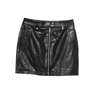 Iro Zip-front Leather Skirt In Black
