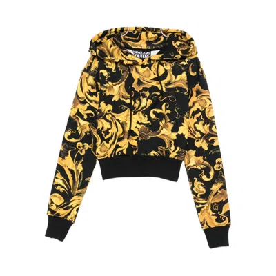 Versace Jeans Couture Barocco-print Hoodie In Black