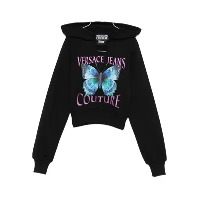 Versace Jeans Couture Butterfly-print Hoodie In Black