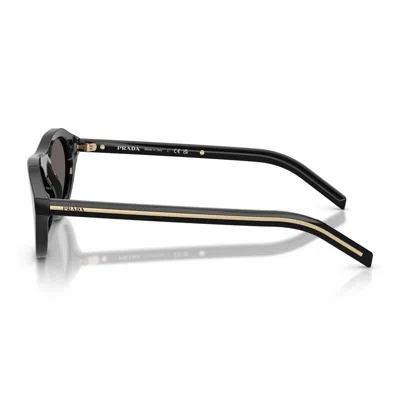 Prada Womens Black Pr B15s Oval-frame Acetate Sunglasses In Black