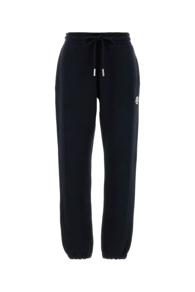 Moncler Midnight Blue Cotton Blend Joggers In Black